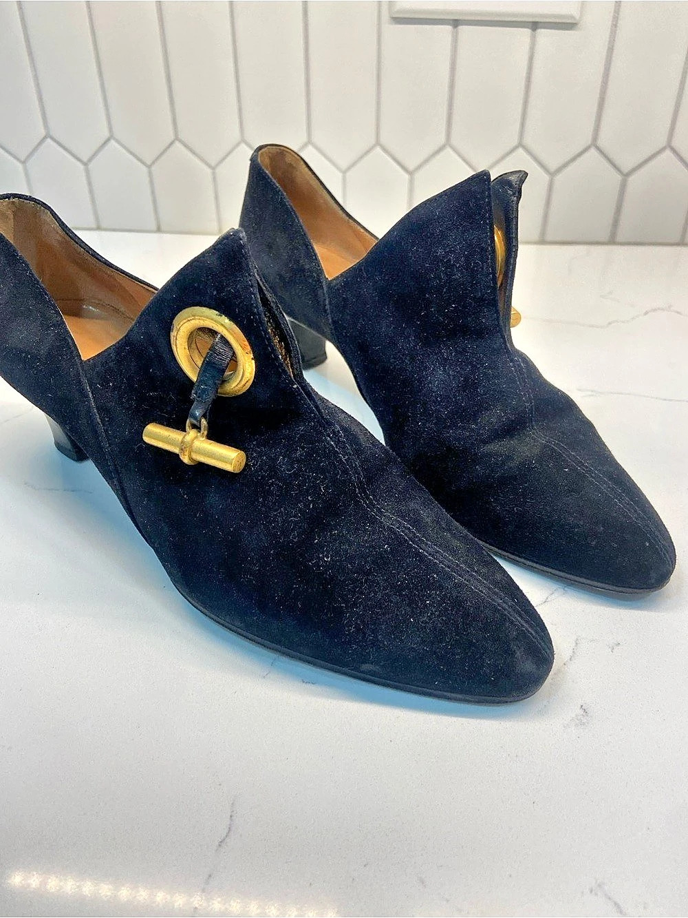 Hermès Black Suede Heels EU 36